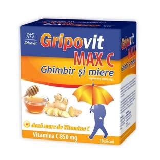 Gripovit Max C jengibre y miel, 10 sobres, Zdrovit