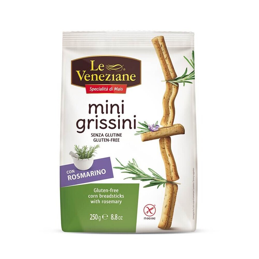 Cumpără Grisine cu rozmarin fara gluten Mini Grissini Le Veneziane, 250 g, MolinodiFerro Grisine cu rozmarin fara gluten Mini Grissini Le Veneziane, 250 g, MolinodiFerro