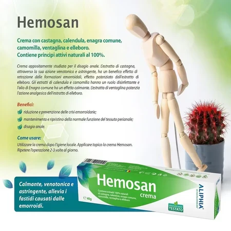 Hemosan crema Aliphia pentru zone inflamate, 40 g, Exhelios