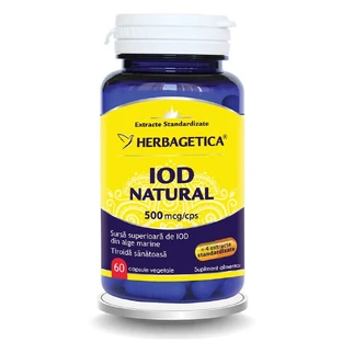 Iode naturel 500mcg, 60 gélules, Herbagetica