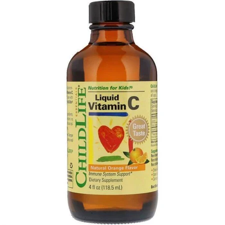 Immuniteitskit voor kinderen Vitamine C ChildLife, 118,5 ml + Vitamine D3 ChildLife, 29,60 ml, Secom