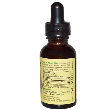 Immuniteitskit voor kinderen Vitamine C ChildLife, 118,5 ml + Vitamine D3 ChildLife, 29,60 ml, Secom