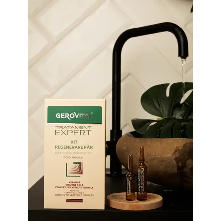 Gerovital Expert Haarherstelset, 20 ampullen (10 × 10 ml + 10 × 5 ml), Farmec