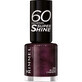 Nail Polish 60 Seconds Shine 345 Black Cherries, 8 ml, Rimmel London