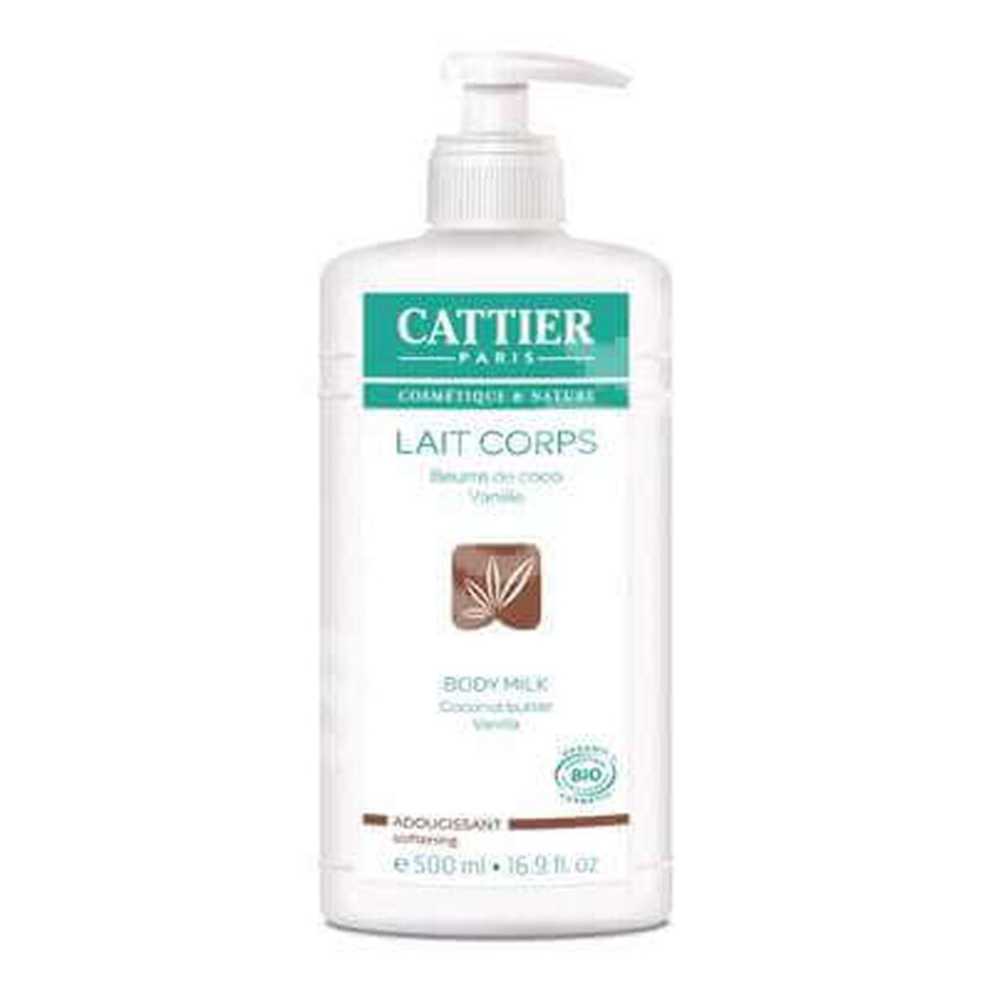 Lait corporel hydratant bio à l'extrait de vanille et à l'huile de coco, 500 ml, Cattier