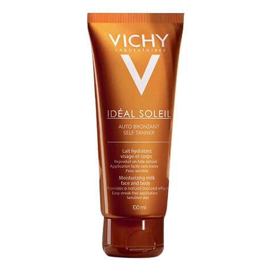Vichy Ideal Soleil Self Tanning Moisturizing Milk for Face and Body, 100 ml