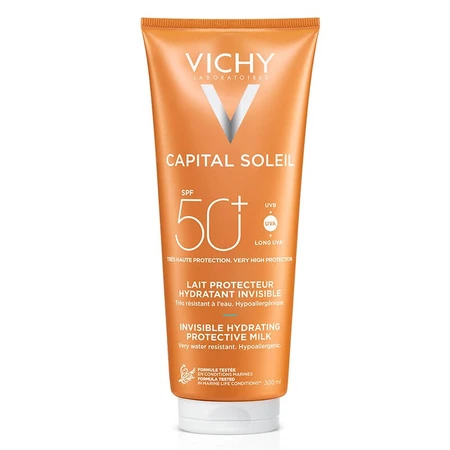 Vichy Capital Soleil Leche Solar Hidratante Rostro y Cuerpo FPS 50+, 300 ml