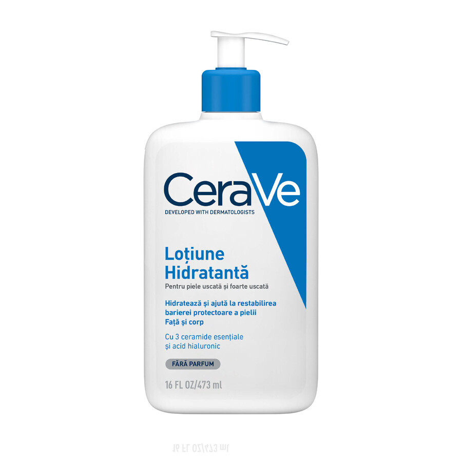 Feuchtigkeitsspendende Gesichts- und Körperlotion für trockene und sehr trockene Haut, 473 ml, CeraVe
