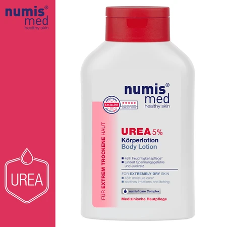 Dermatokosmetische Körperlotion mit Urea 5% für trockene und sehr trockene Haut, 300 ml, NumisMed