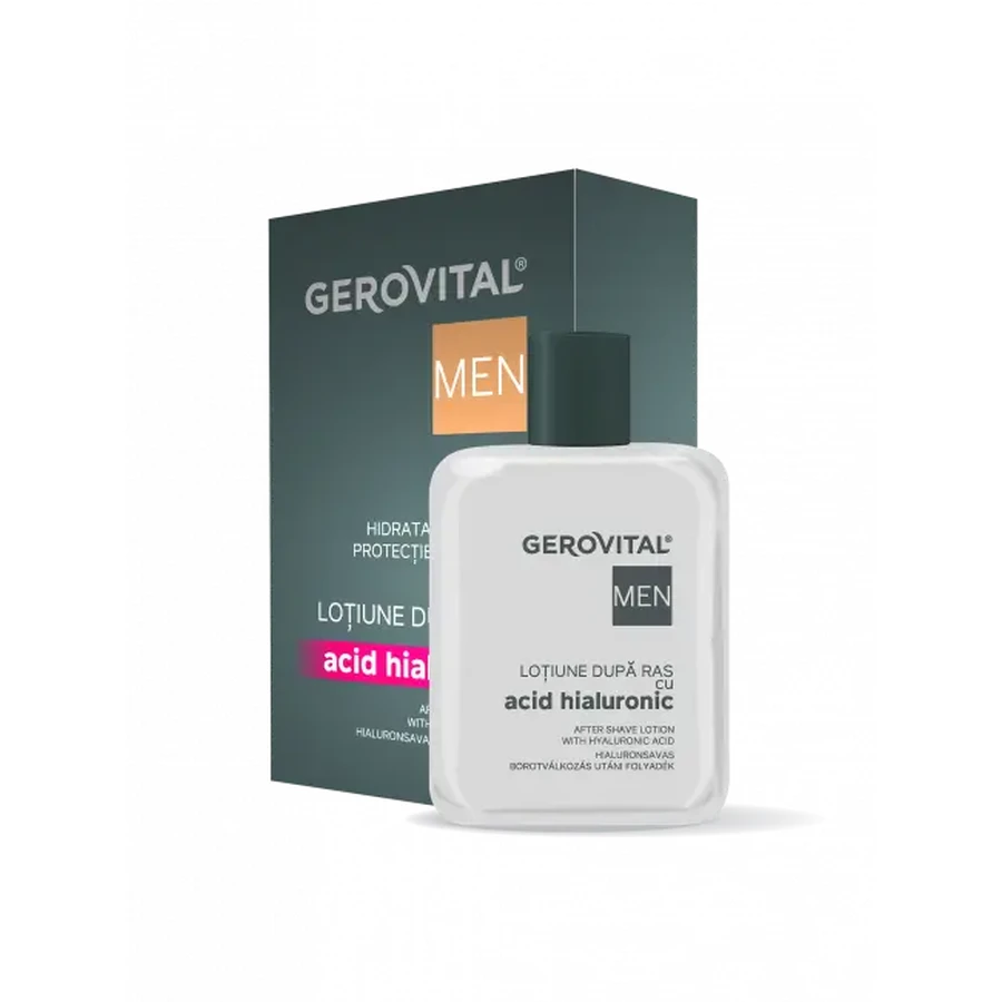 Aftershave lotion met hyaluronzuur Gerovital Men, 100 ml, Farmec