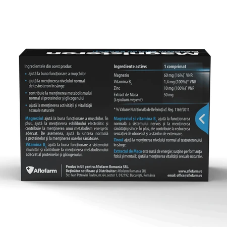 Magnisteron magnesio para hombres, 30 comprimidos, Aflofarm