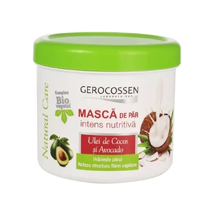Masque capillaire intensément nourrissant à l'huile de coco et à l'avocat Natural Care, 450 ml, Gerocossen