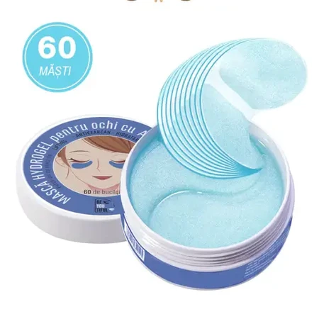 Máscara de ojos de hidrogel con ácido hialurónico, 60 piezas, Beyoutiful