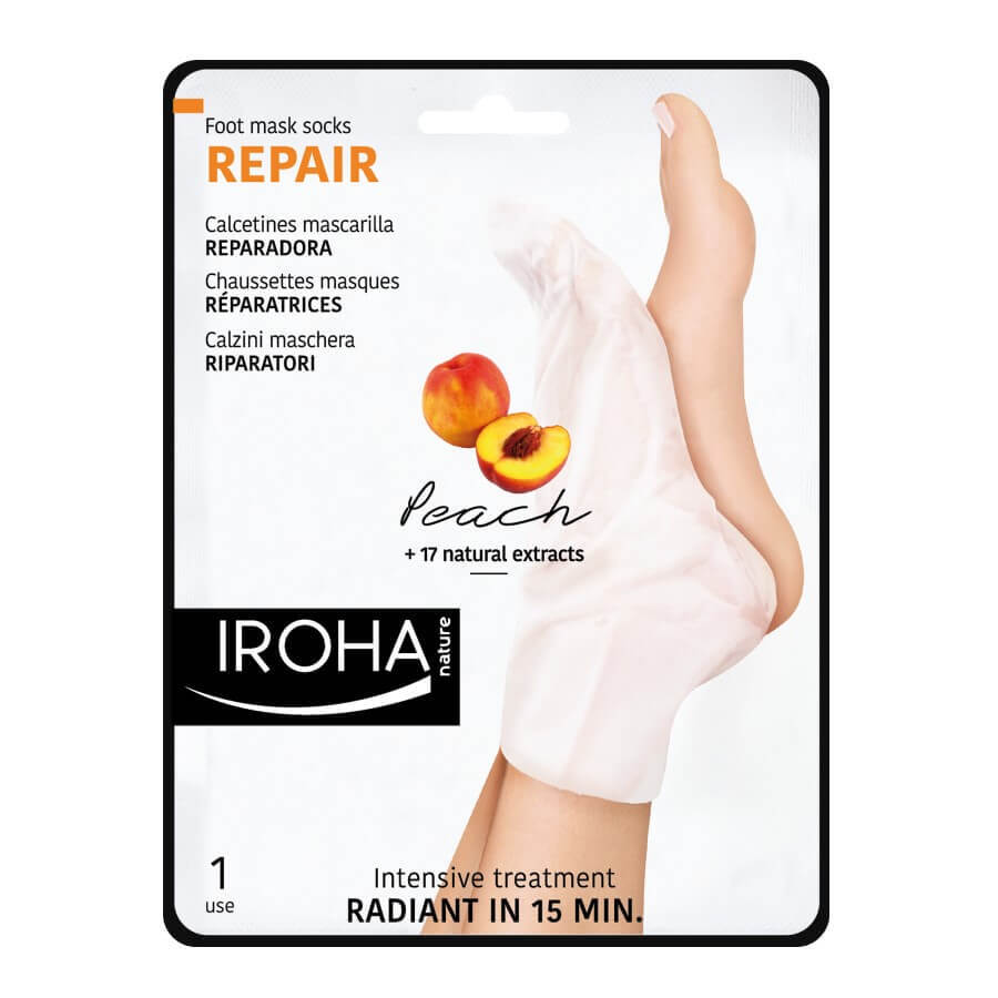 Cumpără Masca-soseta cu efect de regenerare pentru picioare si unghii, 2 x 9 ml, Iroha Masca-soseta cu efect de regenerare pentru picioare si unghii, 2 x 9 ml, Iroha