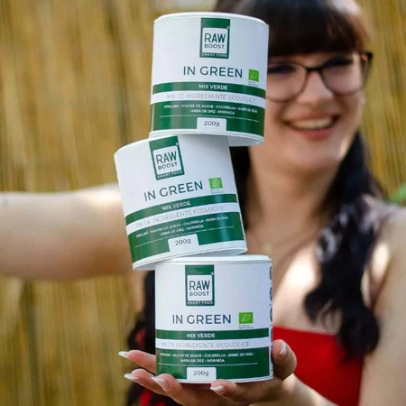 In Green Mezcla Verde Ecológica, 200 g, Rawboost Smart Food