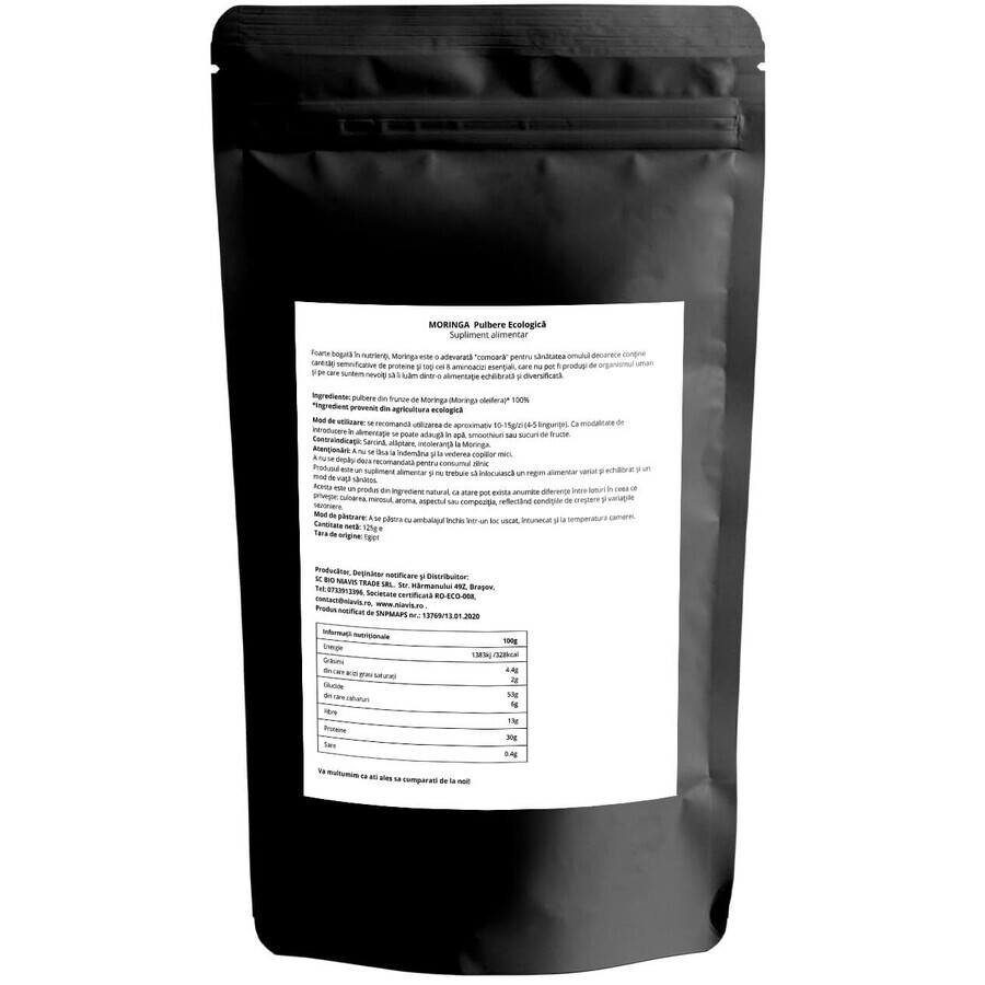 Polvere di moringa biologica, 125 g, Niavis