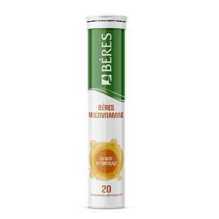 Multivitaminas con sabor a naranja, 20 comprimidos efervescentes, Beres Pharmaceuticals Co