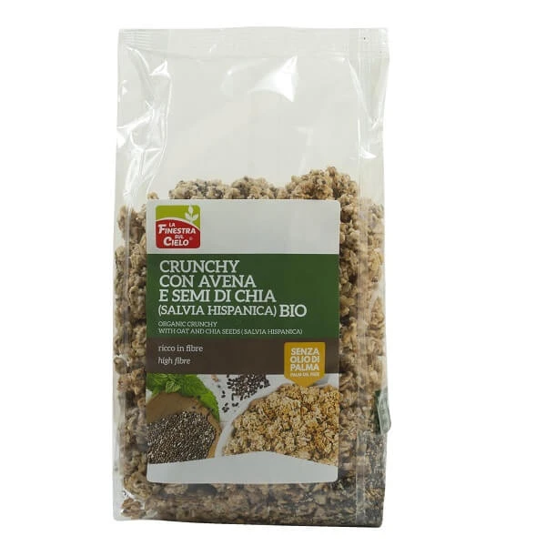 Crunchy Musli with oat flakes and chia, 375 g, La Finestra Sul Cielo