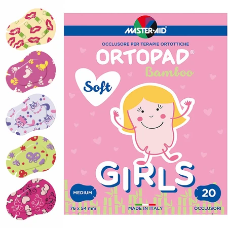 ORTOPAD SOFT Girls Master-Aid Medium, 76x54 mm, 20 pieces, Pietrasanta Pharma