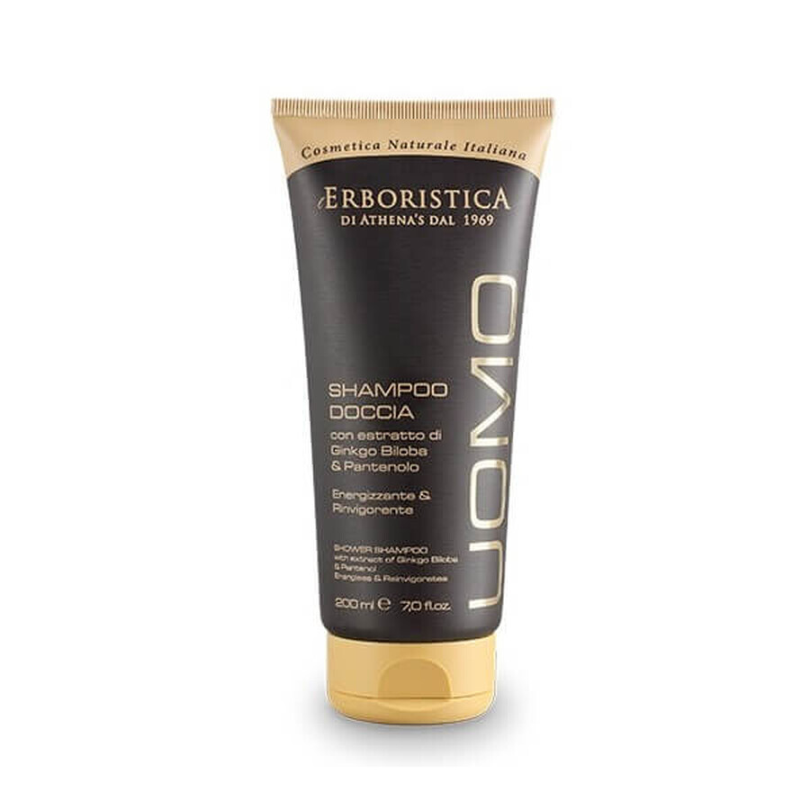 Energising and invigorating shampoo and shower gel with ginkgo biloba extract and panthenol Uomo, 200 ml, L'Erboristica