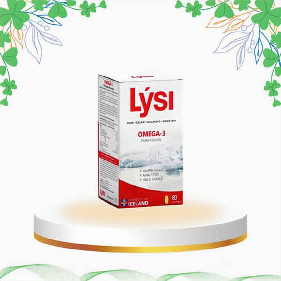 Omega 3 with pure fish oil, 80 capsules, Lysi