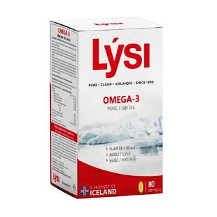 Omega 3 con aceite de pescado puro, 80 cápsulas, Lysi