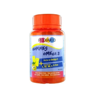 Omega 3 for children with lemon flavour, 60 gummy jellies, Pediakid