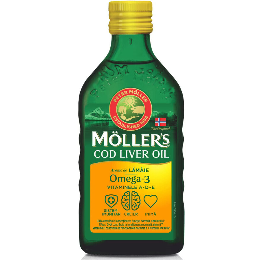 Omega 3 Cod liver oil with lemon flavor, 250 ml, Möllers