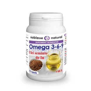 Omega 3-6-9 Leinsamenöl 500 mg und Vitamin E, 30 Kapseln, Noblesse