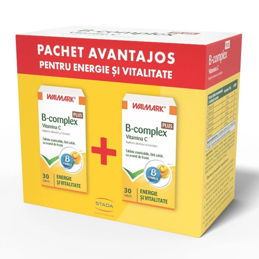 Kombipackung B-Komplex Plus Vitamin C Fruchtgeschmack, 30 + 30 Tabletten, Walmark