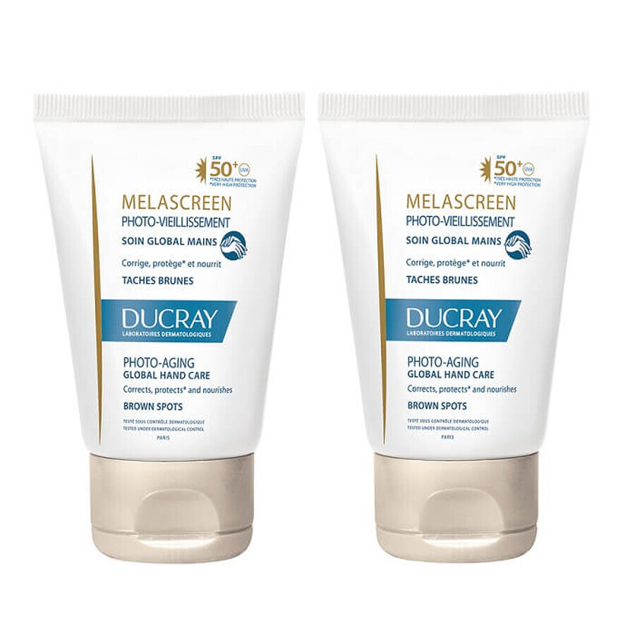 Handcrème met SPF 50+ Melascreen, 50 ml + 50 ml, Ducray
