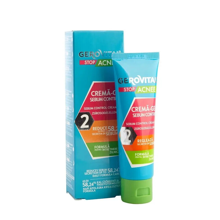 Gerovital Stop Acne Purifying Foaming Gel, 150 ml + Sebum Control Cream-Gel, 50 ml + Ultra-Active Cream, 15 ml, Farmec
