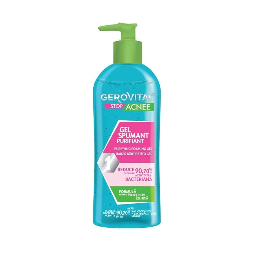 Gerovital Stop Acne Purifying Foaming Gel, 150 ml + Sebum Control Cream-Gel, 50 ml + Ultra-Active Cream, 15 ml, Farmec