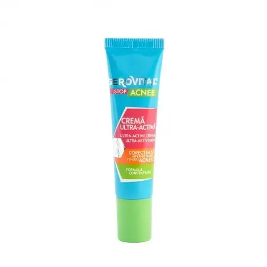 Gerovital Stop Acne Purifying Foaming Gel, 150 ml + Sebum Control Cream-Gel, 50 ml + Ultra-Active Cream, 15 ml, Farmec
