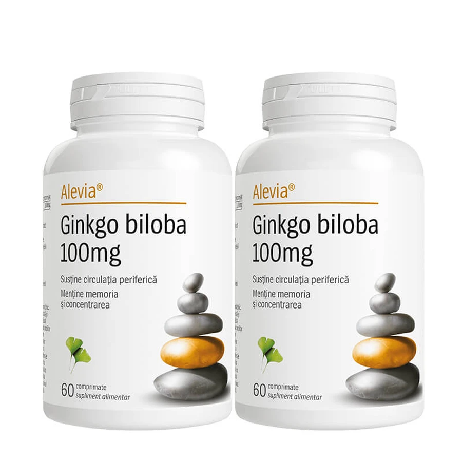 Set Ginkgo Biloba 100 mg, 60 + 60 Tabletten, Alevia