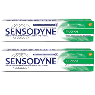 Sensodyne pasta dentífrica con flúor, 100 ml + 100 ml, Gsk