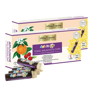 Pack tonique immunitaire pour enfants ApiJunior, 20 flacons + 10 flacons, Carpathian Bee