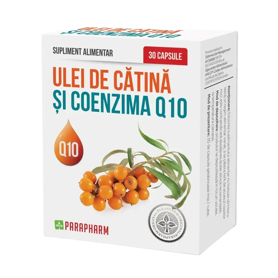 Olio di olivello spinoso e coenzima Q10 Pack, 30 capsule, 2+1, Parapharm