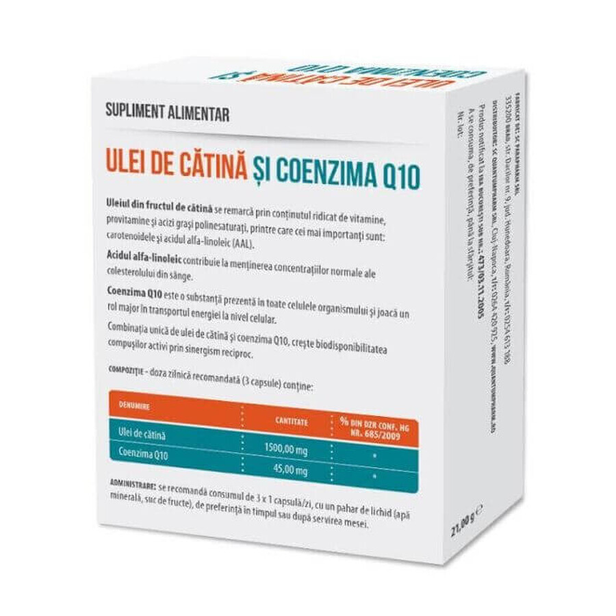 Olio di olivello spinoso e coenzima Q10 Pack, 30 capsule, 2+1, Parapharm