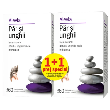Hair and nails, 60 tablets, Alevia (1+1 special price)