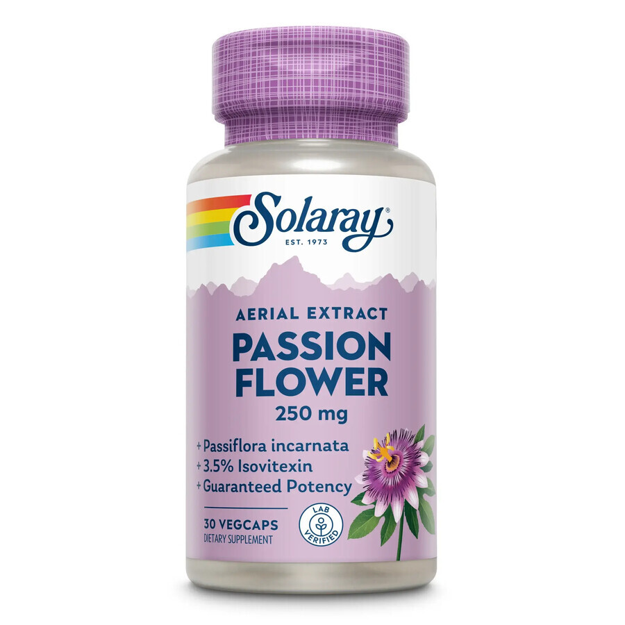 Passion Flower 250mg Solaray, 30 capsules, Secom