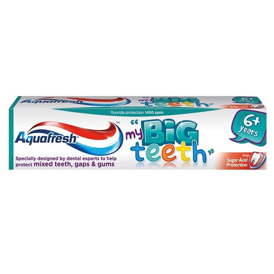 Boutique Dentifrice +6 ans My Big Teeth Aquafresh, 50 ml, Gsk Dentifrice +6 ans My Big Teeth Aquafresh, 50 ml, Gsk