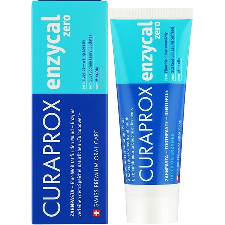 EnzyCal Zero Fluoridfreie Enzym-Zahnpasta, 75 ml, Curaprox