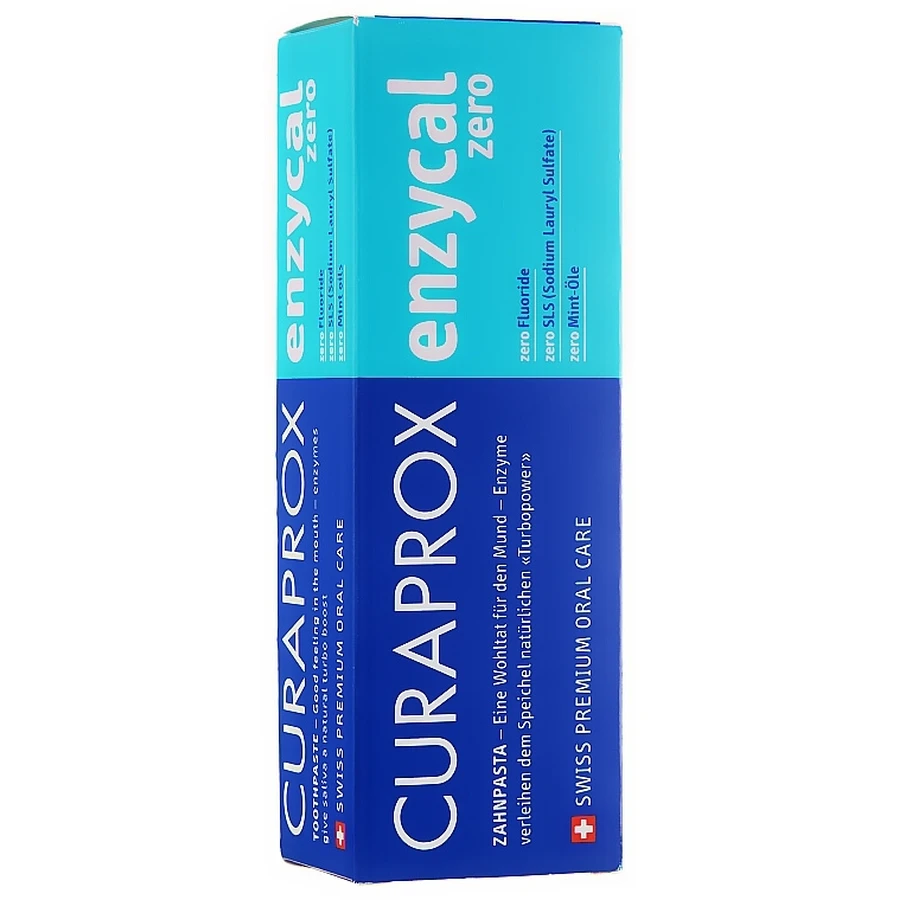 EnzyCal Zero Fluoridfreie Enzym-Zahnpasta, 75 ml, Curaprox