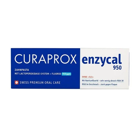 EnzyCal 950 Zahnpasta mit Enzymen und Fluorid, 75 ml, Curaprox