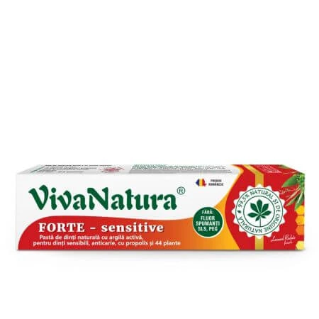 Natuurlijke tandpasta met klei en propolis Forte Sensitive, 80 ml, Vivanatura