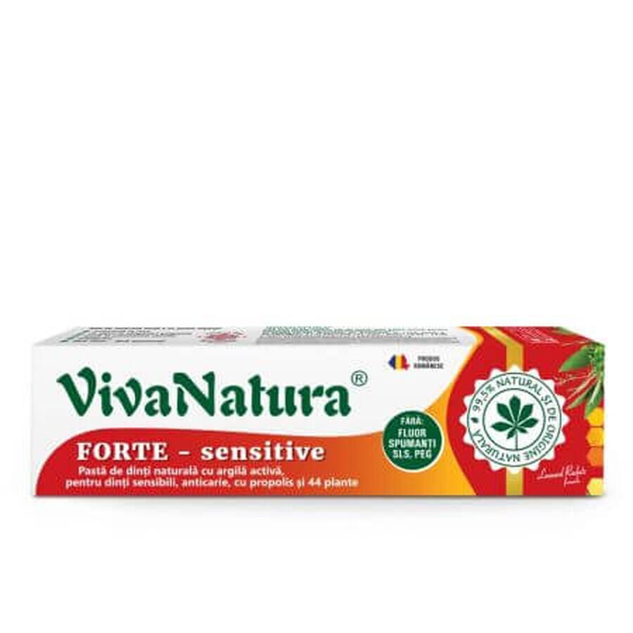 Pasta de dinti naturala cu argila si propolis Forte Sensitive, 80 ml, Vivanatura
