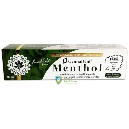 Tandpasta GennaDent Menthol, 80 ml, Vivanatura