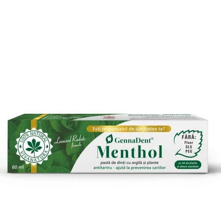 Tandpasta GennaDent Menthol, 80 ml, Vivanatura