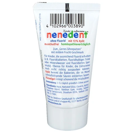 Zahnpasta für Babys ohne Fluorid Nenedent Baby, 20 ml, Dentinox Berlin